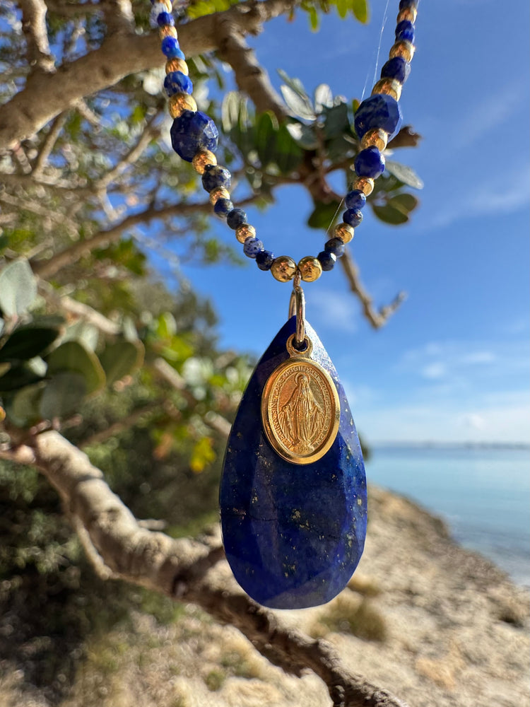 Collier FERVORE double rang n°6 Bleu - Lapis lazuli - MTFORJEL