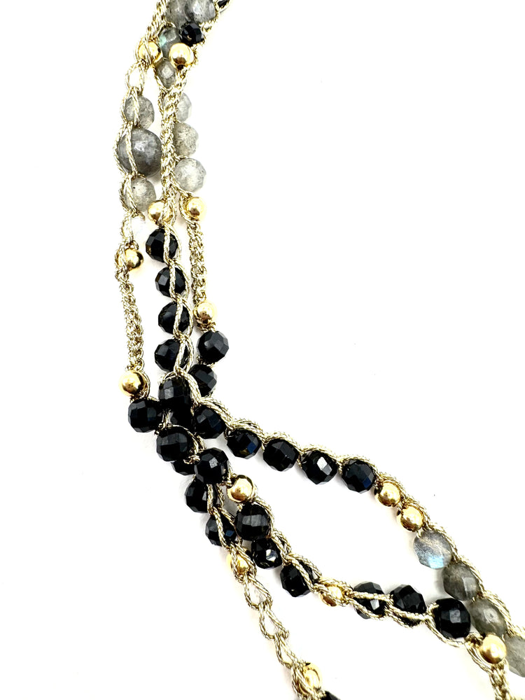 Collier au crochet multi rang GOCCIA | Pendentif Goutte en pierre naturelle Améthyste (Copie) (Copie) (Copie) - MTFORJEL