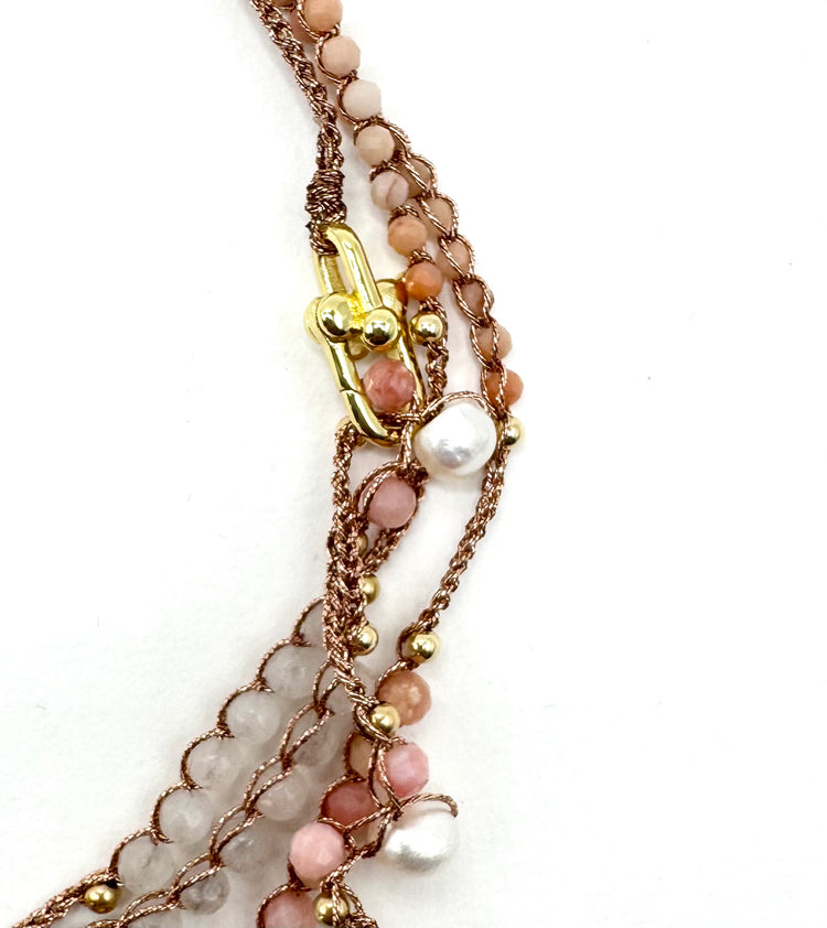 Collier au crochet multi rang GOCCIA | Pendentif Goutte en pierre naturelle Améthyste (Copie) (Copie) (Copie) (Copie) - MTFORJEL