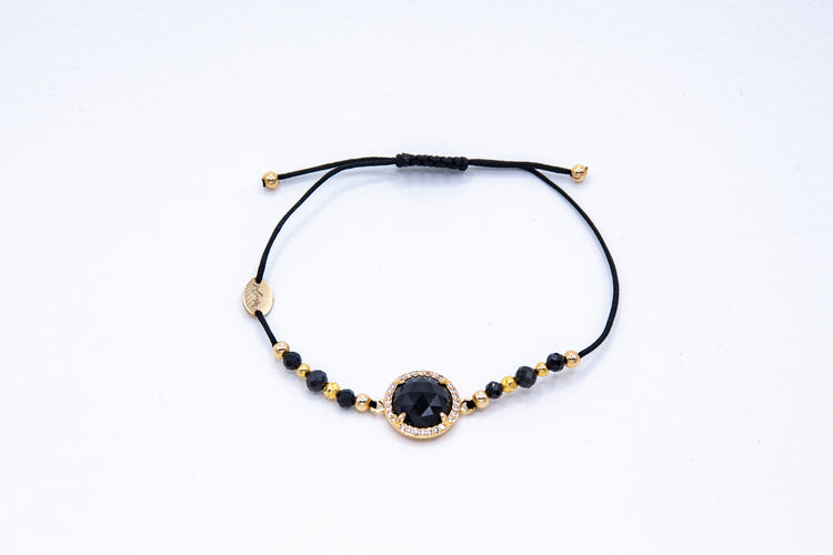 Bracelet PAVIMENTA n°1 Noir - Onyx et obsidienne - MTFORJEL