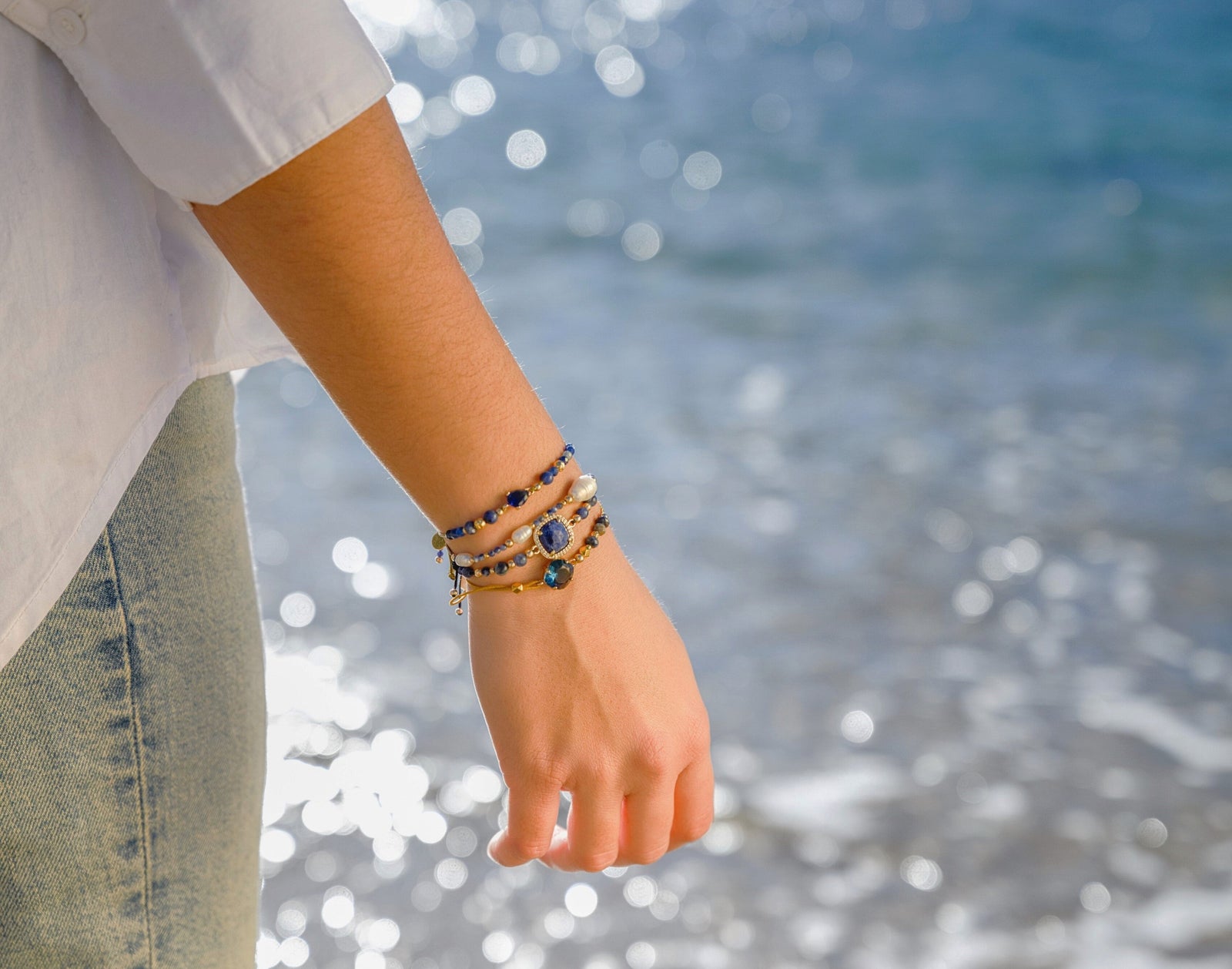 Collection Julia – Bracelets verre et pierres naturelles
