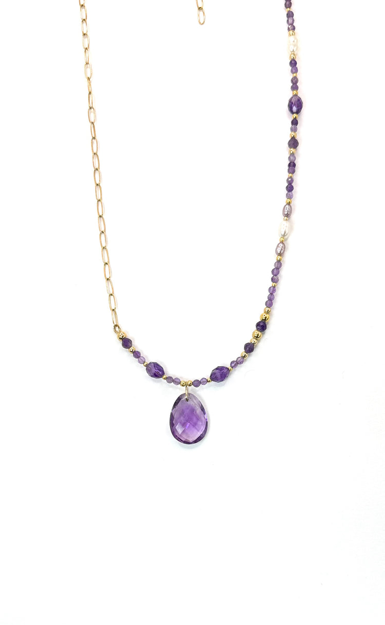 Collier GOCCIA n°1 Violet - Améthyste - MTFORJEL