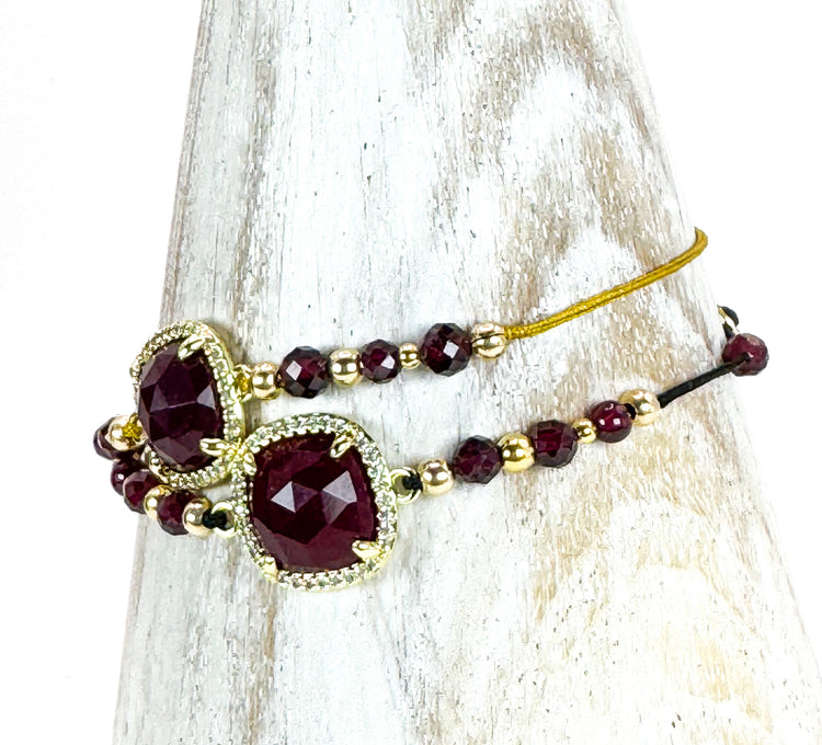 Bracelet PAVIMENTA n°2 Bordeaux - Grenat - MTFORJEL