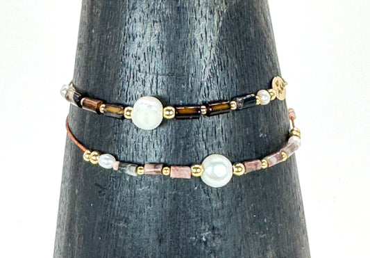 Bracelet FINEZZA LIA Rose pâle n°2 - Rhodonite - MTFORJEL