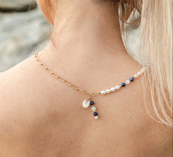 Collier oeil lapis lazuli de dos  