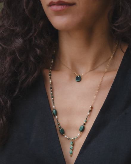 Collier TRIBALI 2 rangs | Malachite - MTFORJEL