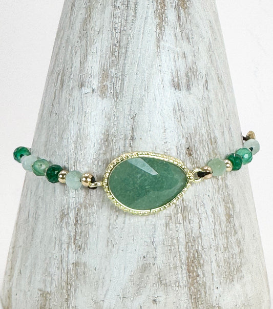 Bracelet SERZA Vert - Jade et aventurine - MTFORJEL