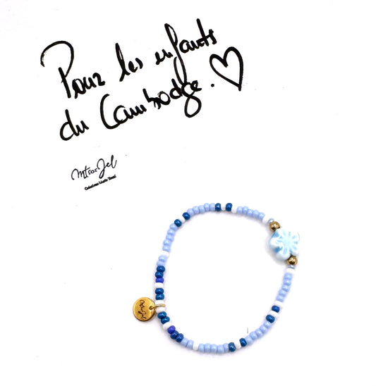 Capsule humanitaire pour les enfants du Cambodge. Bracelet élastique pour les grandes et les petites