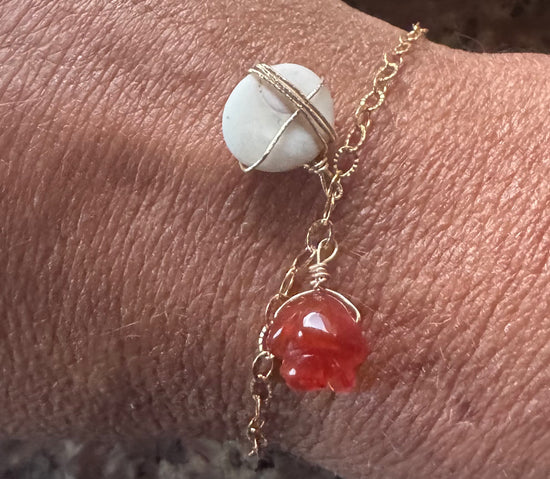 Bracelet Œil de Sainte Lucie | Or et Cornaline - MTFORJEL