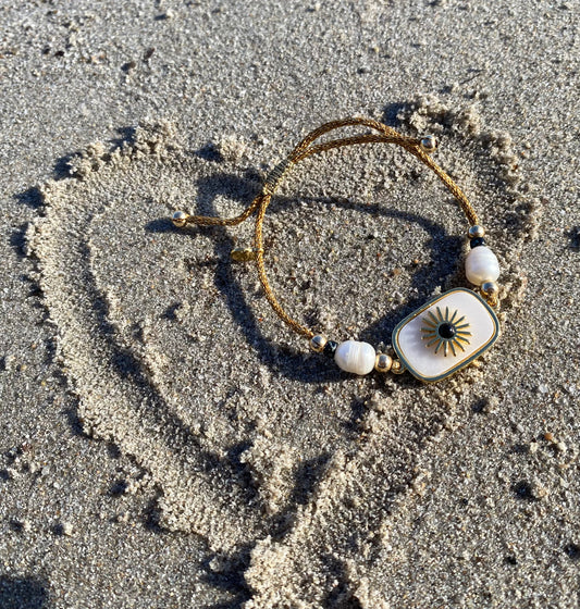 Bracelet USOLE Blanc - Nacre et onyx - MTFORJEL