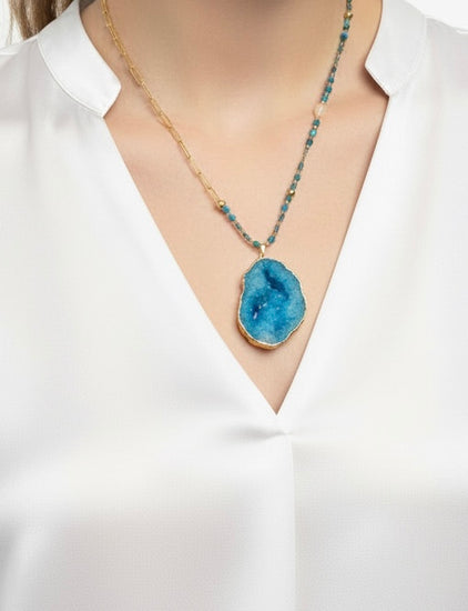 Collier FETTA DI VITA | Agate et apatite - MTFORJEL