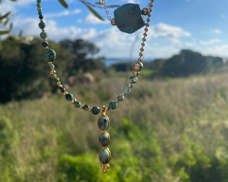 Collier TRIBALI double rang - Turquoise - MTFORJEL