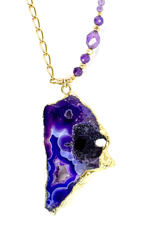 Collier FETTA DI VITA | Agate et Améthyste - MTFORJEL