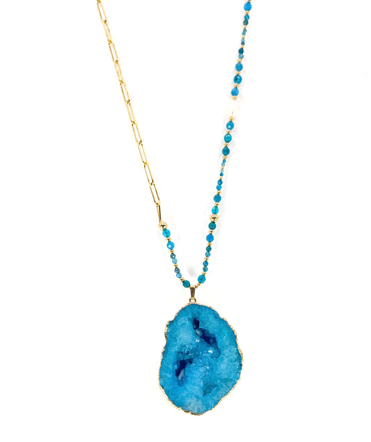Collier FETTA DI VITA | Agate et apatite - MTFORJEL