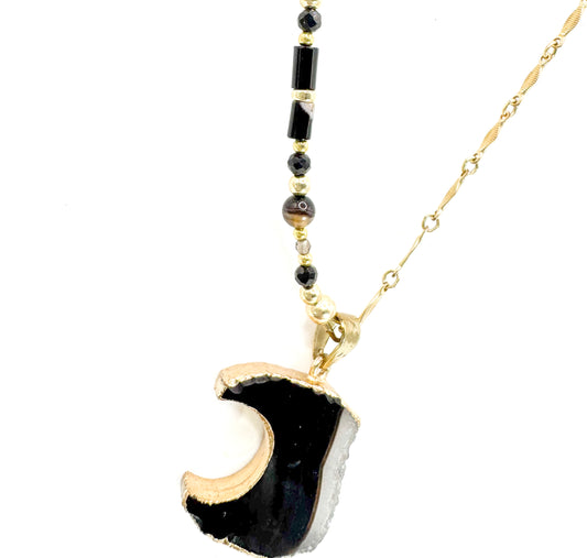 Collier FETTA DI LUNA | Agate et Onyx - MTFORJEL
