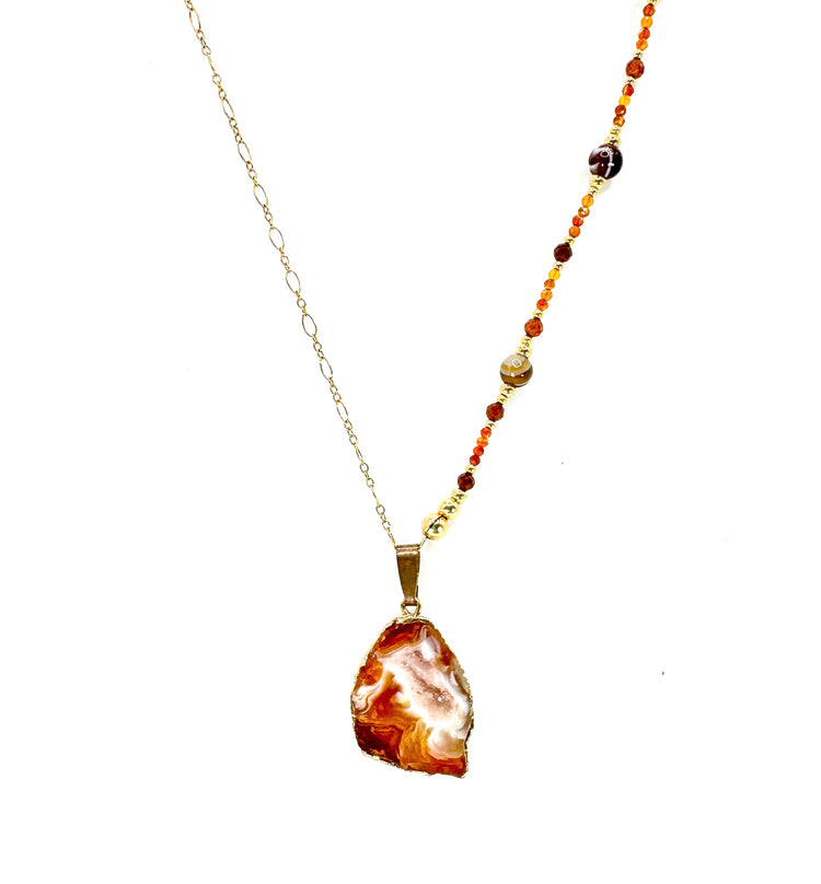 Collier FETTA DI VITA | Agate et Cornaline - MTFORJEL