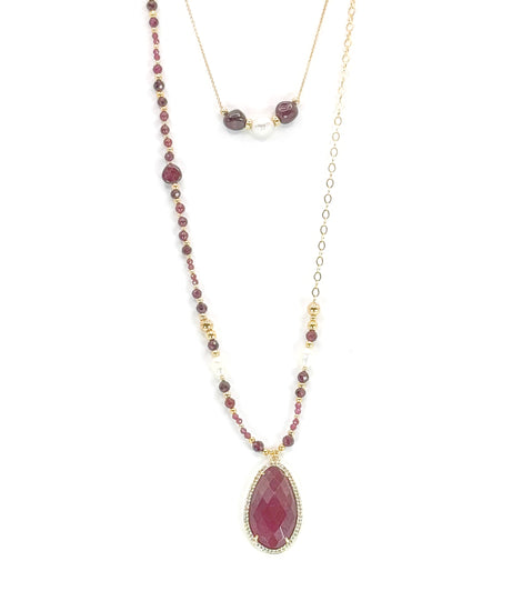Collier GOCCIA ZIRCONE double rang | Grenat - MTFORJEL