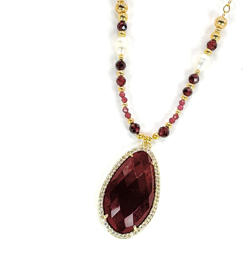 Collier GOCCIA ZIRCONE double rang | Grenat - MTFORJEL