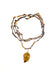 Bijou 2 en 1 au crochet FOGLIA | Collier ou Bracelet multi tours | Pendentif  FEUILLE en pierre naturelle Mokaïte - MTFORJEL
