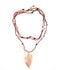 Bijou 2 en 1 au crochet FOGLIA | Collier ou Bracelet multi tours | Pendentif FEUILLE en pierre naturelle Agate & Aventurine - MTFORJEL