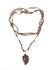 Bijou 2 en 1 au crochet FOGLIA | Collier ou Bracelet multi tours | Pendentif FEUILLE en pierre naturelle Jaspe léopard - MTFORJEL