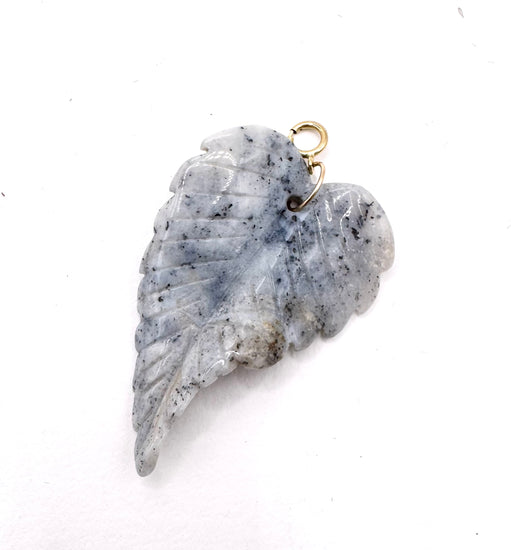 Bijou 2 en 1 au crochet FOGLIA | Collier ou Bracelet multi tours | Pendentif FEUILLE en pierre naturelle Serpentine & tanzanite - MTFORJEL