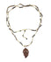 Bijou 2 en 1 au crochet FOGLIA | Collier ou Bracelet multi tours | Pendentif FEUILLE en pierre naturelle Jaspe acajou - MTFORJEL