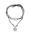Collier au crochet multi rang FIORE | Pendentif FLEUR en pierre naturelle Agate - MTFORJEL