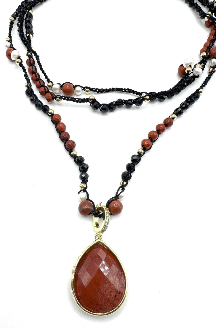 Collier au crochet multi rang GOCCIA | Pendentif  Goutte en pierre naturelle Améthyste (Copie) (Copie) - MTFORJEL