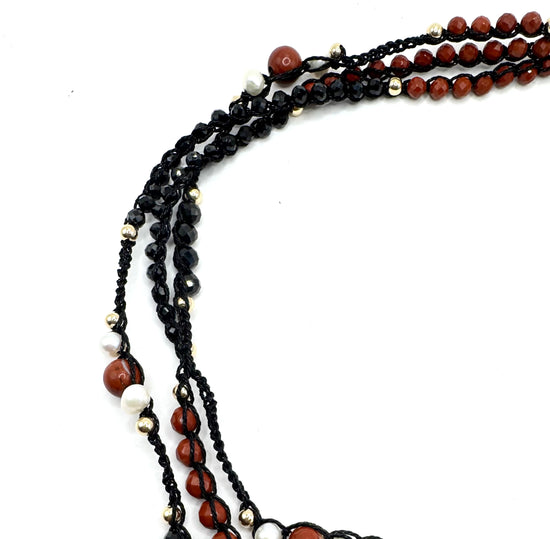 Collier au crochet multi rang GOCCIA | Pendentif  Goutte en pierre naturelle Améthyste (Copie) (Copie) - MTFORJEL