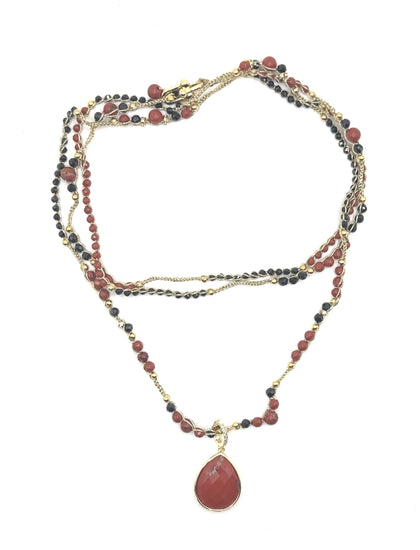 Collier au crochet multi rang GOCCIA | Pendentif  Goutte en pierre naturelle Améthyste (Copie) (Copie) - MTFORJEL