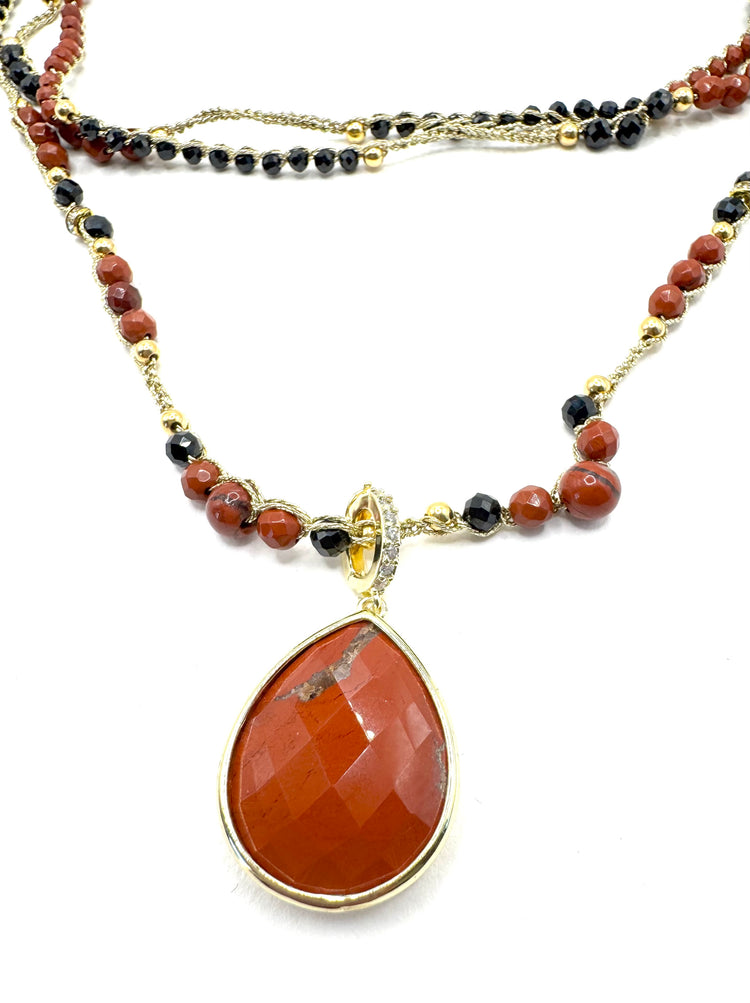 Collier au crochet multi rang GOCCIA | Pendentif  Goutte en pierre naturelle Améthyste (Copie) (Copie) - MTFORJEL
