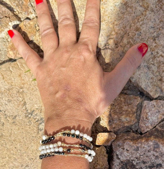 Bijou 2 en 1 au crochet FOGLIA | Collier ou Bracelet multi tours | Pendentif  FEUILLE en pierre naturelle Agate - MTFORJEL